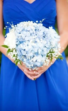Как правильно составить свадебный букет с голубыми цветами