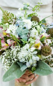 Оформления букета невесты в мятном цвете