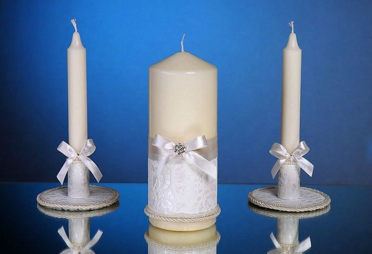 Свадебные свечи своими рукам