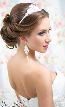 Прическа невесты на длинные собранные волосы
