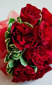 Фото свадебных букетов из красных роз