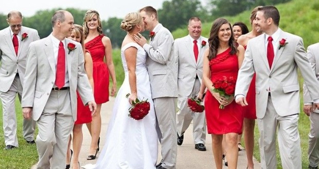 Красная свадьба: оформление, фото