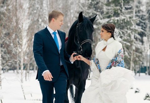 зимняя свадьба в синем цвете